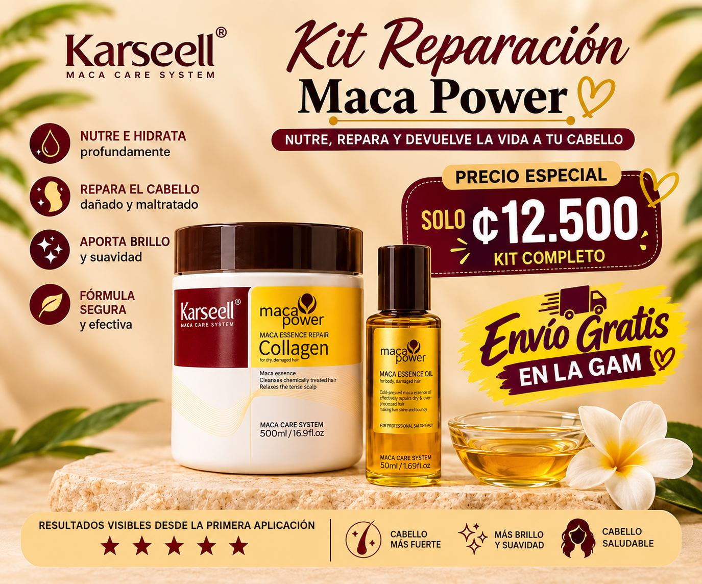 ✨Combo Karseell - Reparación y Brillo✨(Envio gratis GAM)